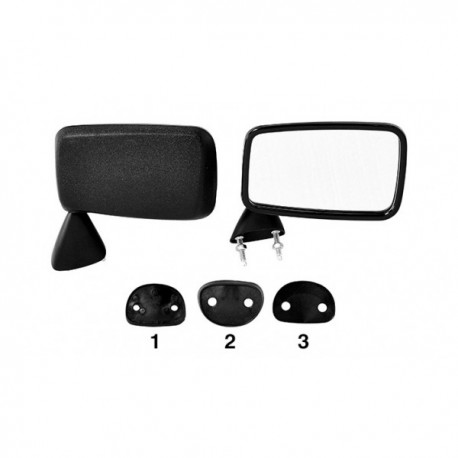 Rétroviseur De Porte Latérale Vintage Noir Universel - Design Rétro Pour Voiture Ancienne, Visibilité Améliorée Et Style Élégant