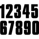 Numéro noir de 0 à 9 adhésif - 17 cm