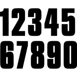 Numéro noir de 0 à 9 adhésif - 17 cm