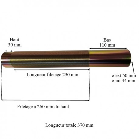 Kit 1 tube fileté adaptable