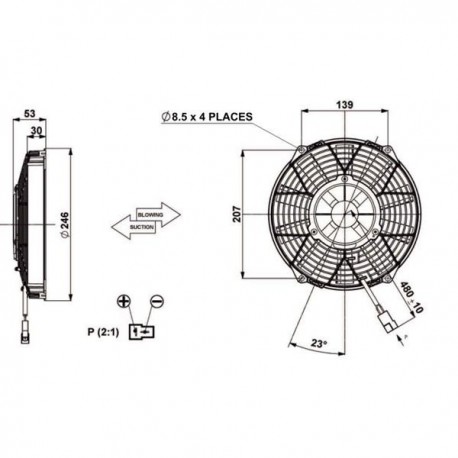Ventilateur aspirant ø225mm extra-plat