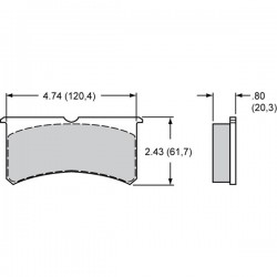 Plaquette 5051W39T16 WILWOOD SUPERLITE 6 pistons