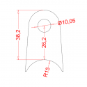 Support à souder 25CD4S 38mm pour tube ø30