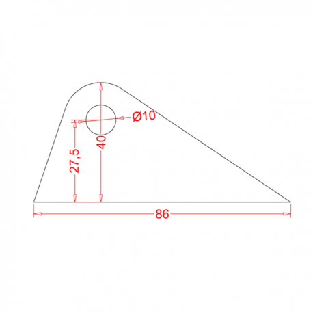 Support à souder 25CD4S 84x40 ø10