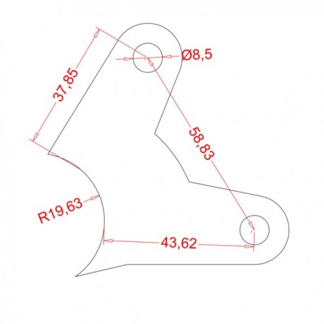 Fixation étrier de frein GP200 25CD4S pour disque ø160mm