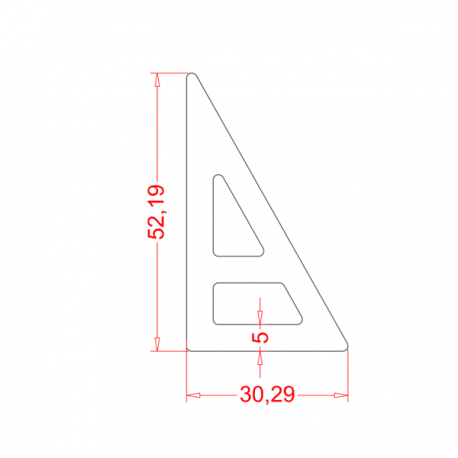 Equerre de renfort 30x52 3mm