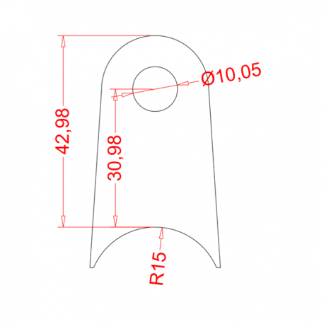 Support à souder 25CD4S 43mm pour tube ø30