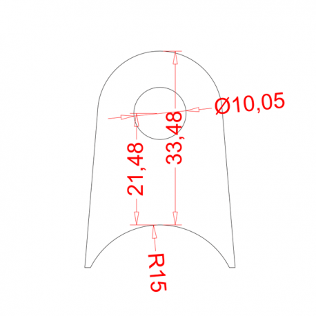 Support à souder 25CD4S 33.5mm pour tube ø30