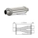 Silencieux universel INOX corps ovale en Y