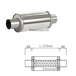 Silencieux universel INOX rond sortie simple