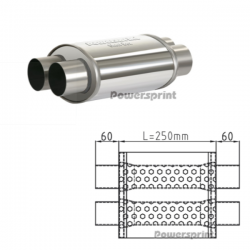 Silencieux universel INOX sortie simple