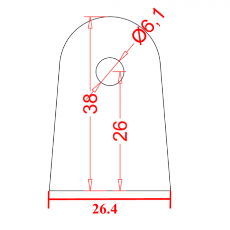 Support à souder plat 38 x 26.5 ø6mm