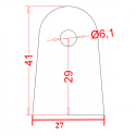 Support à souder plat 41 x 27 ø6mm ep3 mm