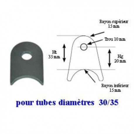 Pack 20 supports à souder pour tube 30/35mm Hg20