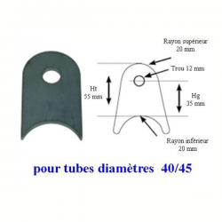 Support pour tube dia tube 40/45mm