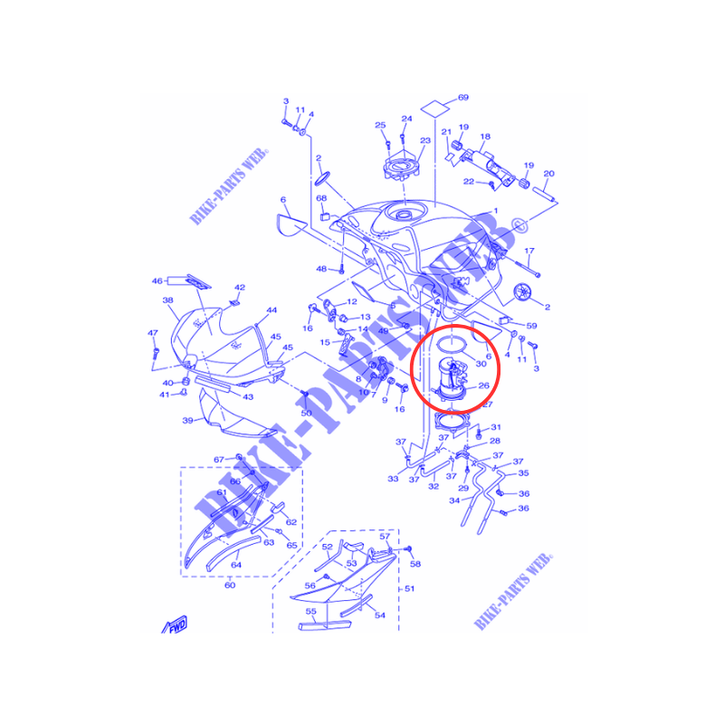 Joint De Pompe à Carburant 5JW 24486 00 00 Pour Yamaha YZF R1 YZF R6 XT660 XJ6 MT 01 MT 03