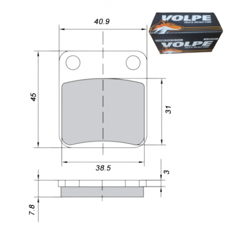 Plaquette VOLPE VTD131 GP200 2 pistons WILWOOD