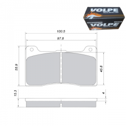 Plaquette VOLPE VTD133 DYNALITE 4 pistons WILWOOD