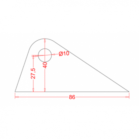 Support fixation amortisseur trou 10