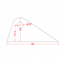 Support à souder 25CD4S 86x40 ø 10 ep 2 mm