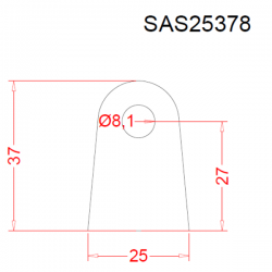 Support à souder S235 ø8 ep 2 mm