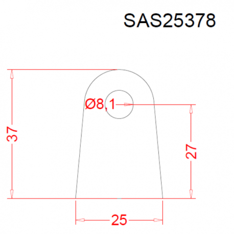 Support à souder S235 ø8 ep 2 mm