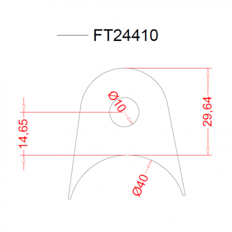 Support à souder protège couronne AR - trou ø10 ep 3mm