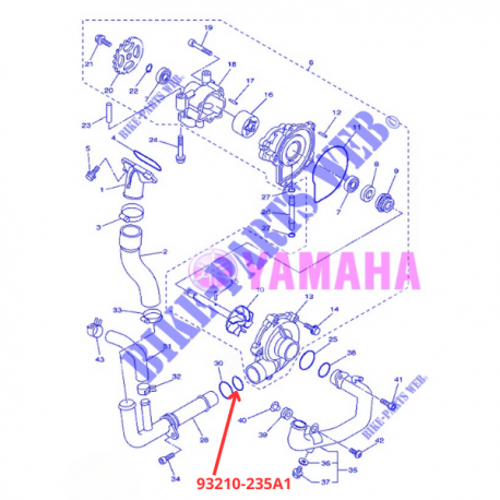 Joint torique pompe à eau Yamaha MT07