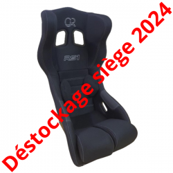 Déstockage siège bacquet à oreilles FIA noir coutures blanches 2024