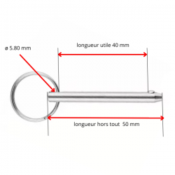 Goupille de sécurité à bille type aéro 40 mm