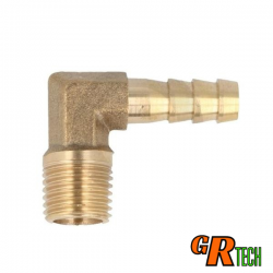 Raccord 90° 8mm - 1/4 NPT mâle laiton