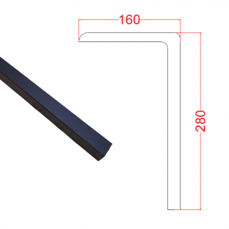 Equerre droite 160x280 support garde -boue