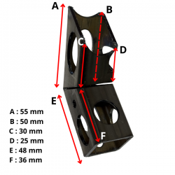 Support 45° équerre bavette pour tube Ø 00 mm