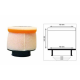 Filtre Cylindrique TWIN AIR ø int 63 mm