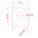 Support à souder 42 x 31 mm