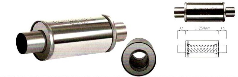 Acier Inoxydable Uni-silencieux rond sans ajuster ø100mm longueur d1ø 50 mm 250 mm