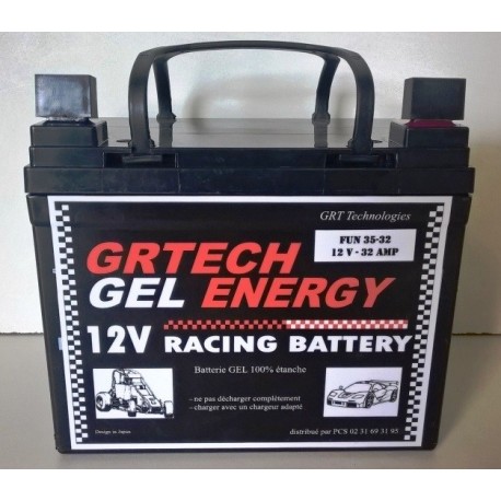 Batterie GR TECH au gel 12V - 32Amp 100% étanche
